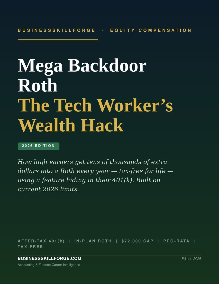 Cover of Mega Backdoor Roth The Tech Worker's Wealth Hack 2026 Edition by Business Skill Forge