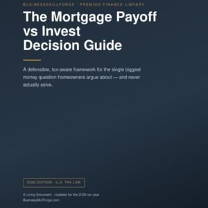 Cover of The Mortgage Payoff vs Invest Decision Guide 2026 Edition by Business Skill Forge