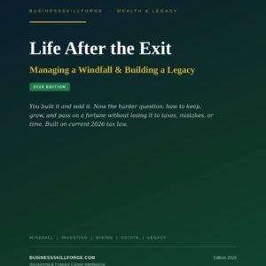 Cover of Life After the Exit Managing a Windfall and Building a Legacy 2026 Edition by Business Skill Forge