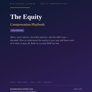 Cover of The Equity Compensation Playbook 2026 Edition by Business Skill Forge