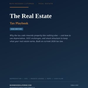Cover of The Real Estate Tax Playbook 2026 Edition by Business Skill Forge