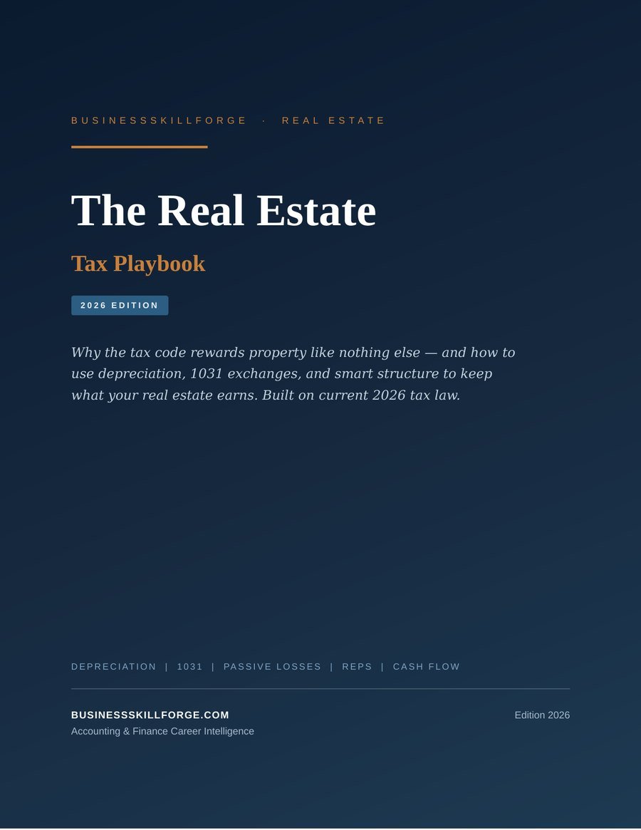 Cover of The Real Estate Tax Playbook 2026 Edition by Business Skill Forge