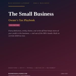 Cover of The Small Business Owner's Tax Playbook 2026 Edition by Business Skill Forge